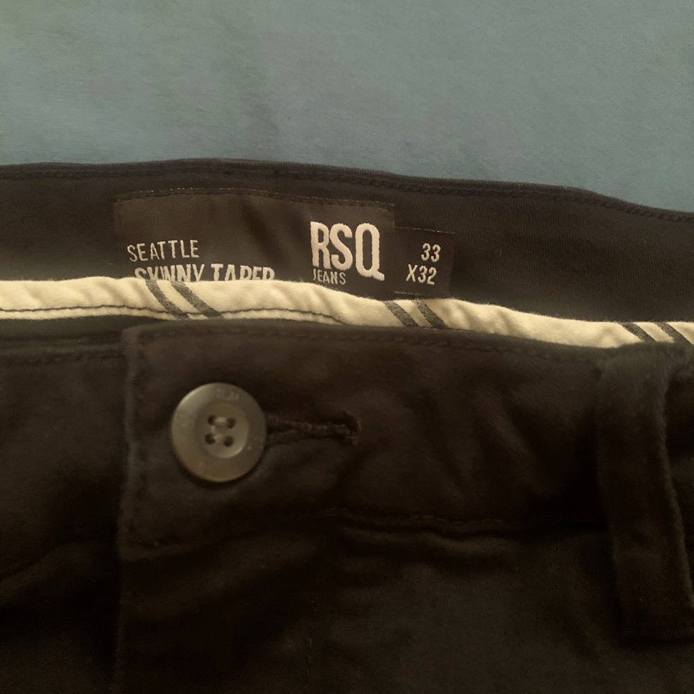 RSQ JEANS/PANTS BLACK SEATTLE SKINNY TAPER 33x32 - Picture 4 of 4